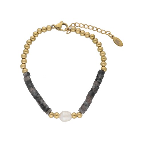 Pulsera acero y labradorite - SHA155-LB