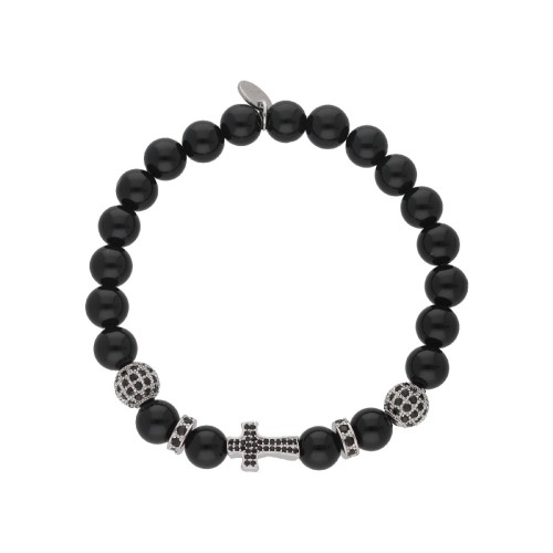 Pulsera acero, circonitas y ónix - RB132BR-B