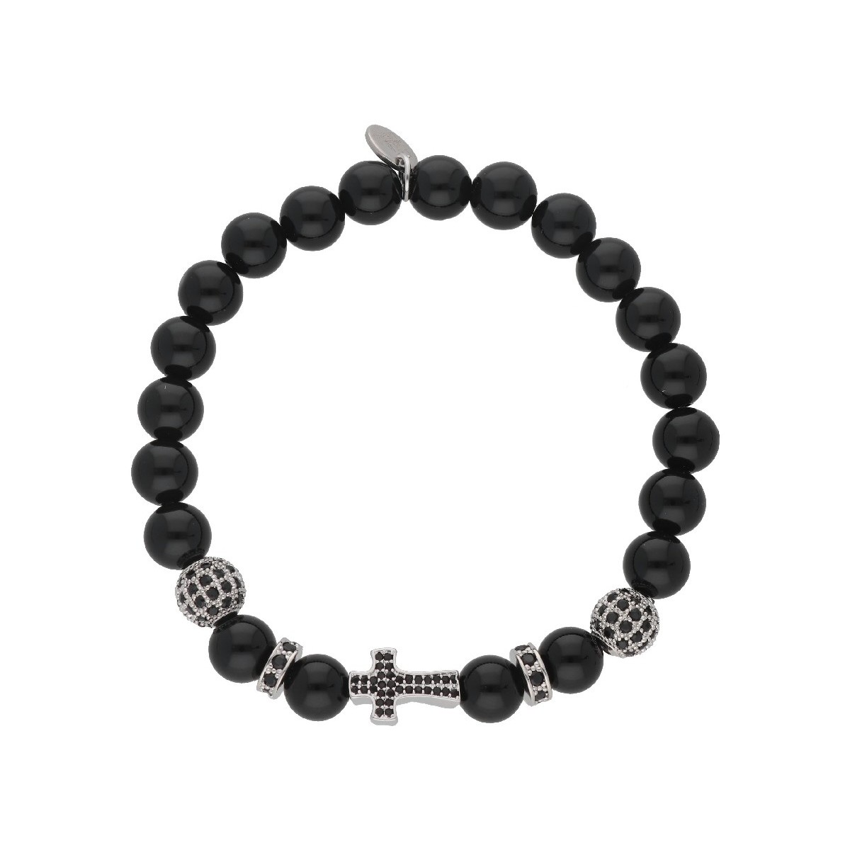 Pulsera acero, circonitas y ónix - RB132BR-B