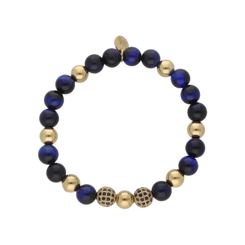 Pulsera acero, circo y piedras naturales - SHA076-D