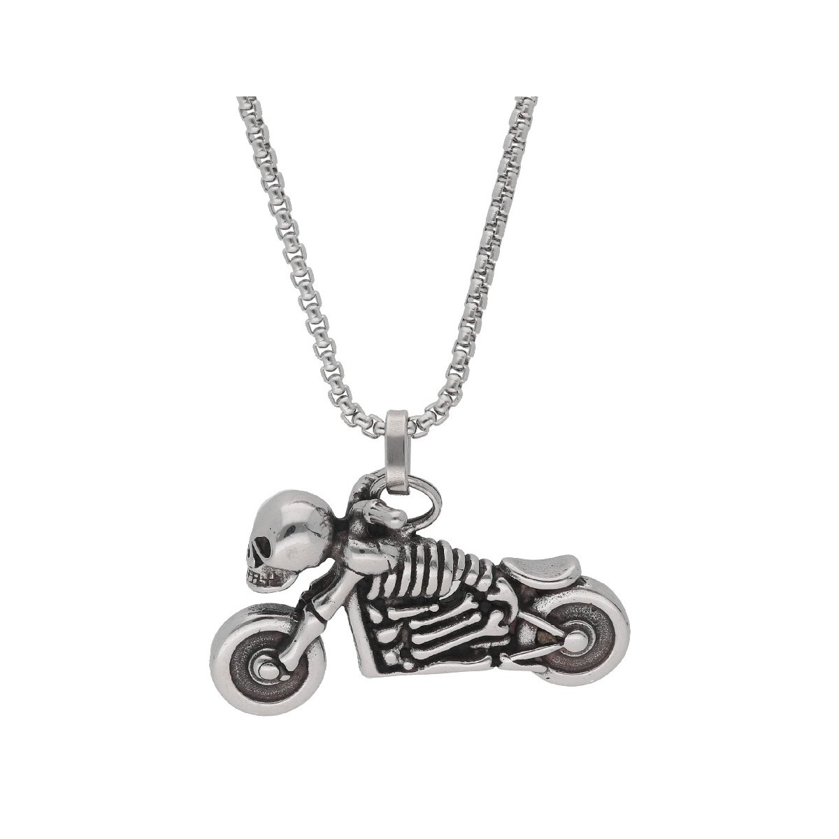 Colgante moto calavera acero - RB212CD