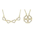 Colgante trébol corazones plata y circon - LAD7070CL-D