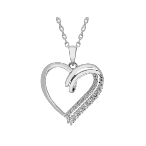 Colgante corazón plata y circonitas - LAD7252CL