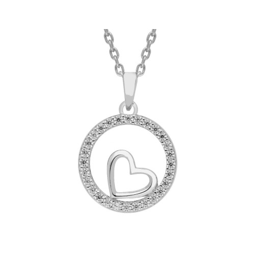 Colgante corazón plata y circonitas - LAD7255CL
