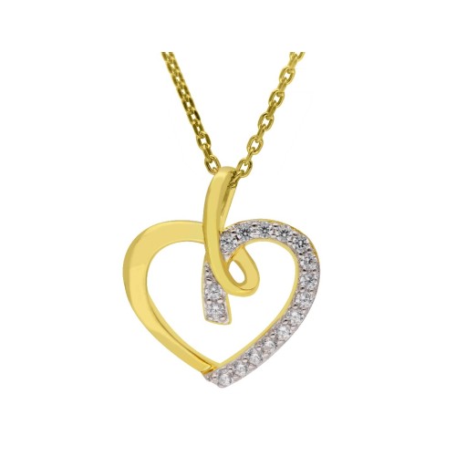 Colgante corazón plata y circonitas - LAD7257CL-D