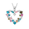 Colgante corazón plata y circonitas - LAD7263CL
