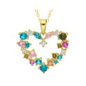 Colgante corazón plata y circonitas - LAD7263CL-D