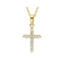 Colgante cruz plata y circonitas - LAD7267CL-D