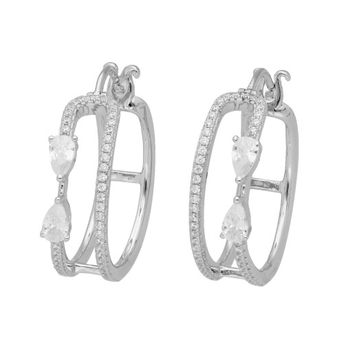 Pendientes plata y circonitas - LPZ070A