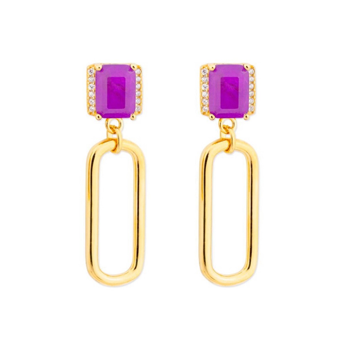 Pendientes plata y circonitas - MED389A-LD