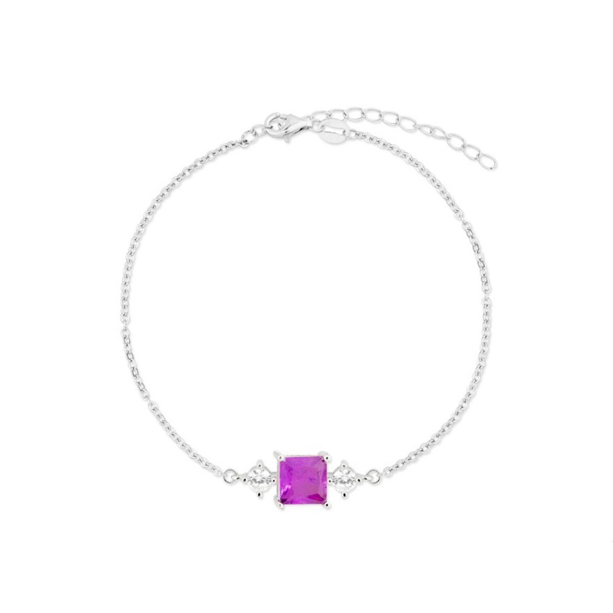 Pulsera plata y circonitas - MED390BR-L