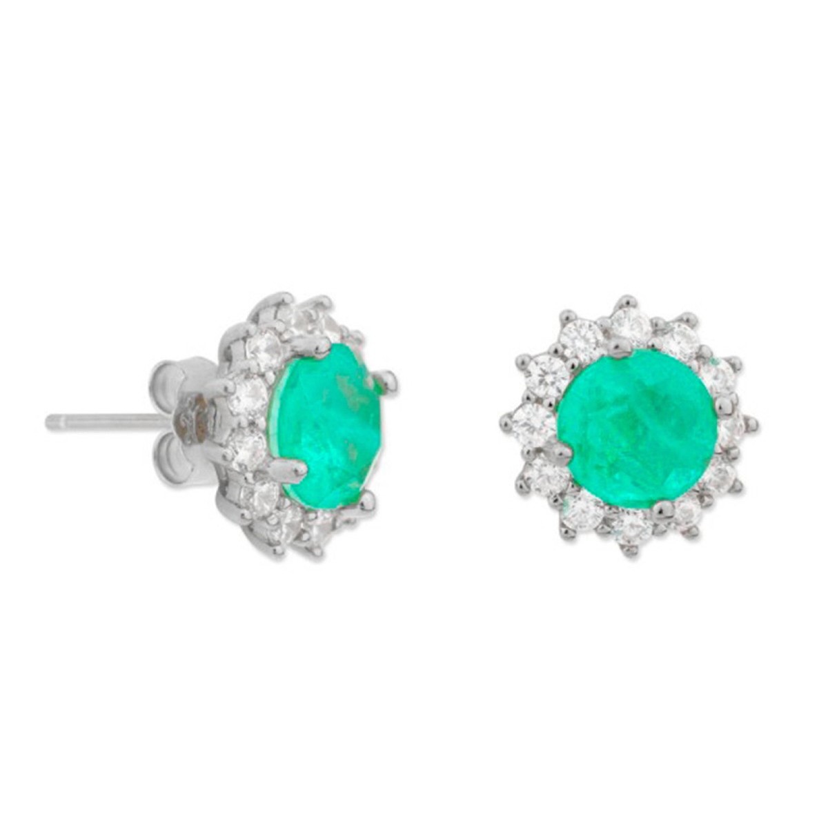 Pendientes plata y circonitas - MED395A-V