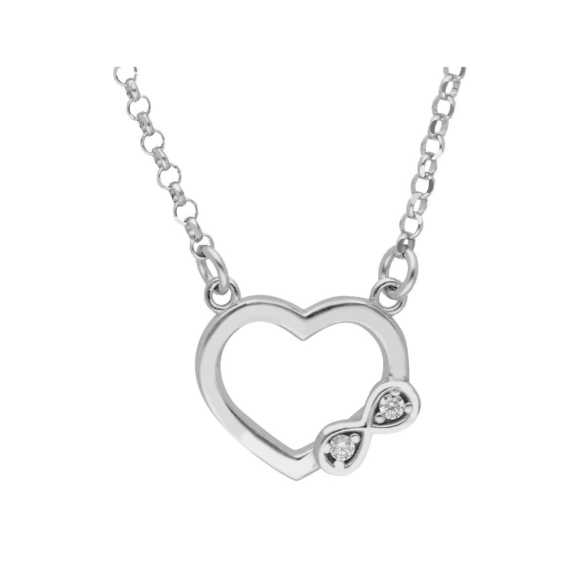 Colgante corazón plara y circonitas - LAF6466CL