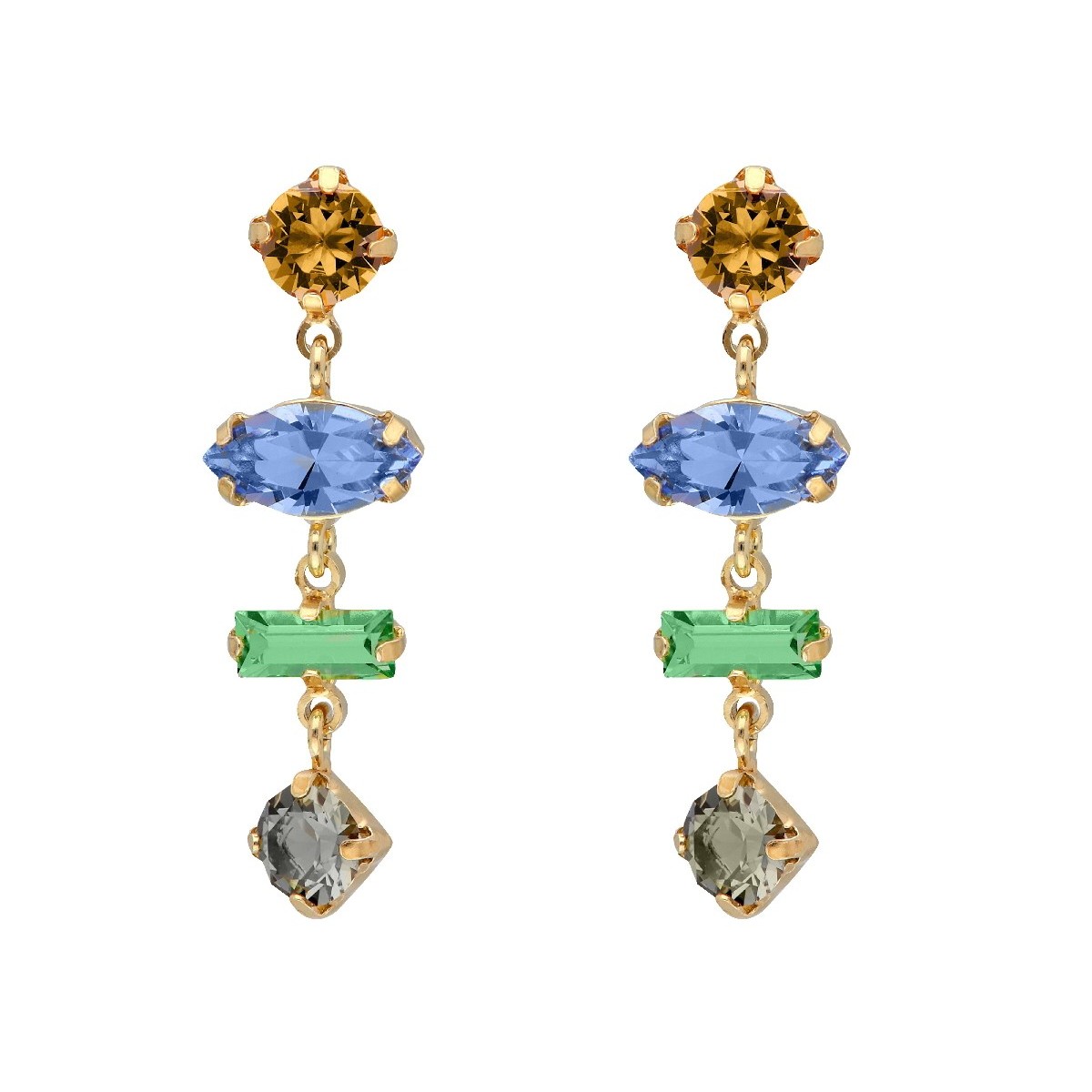 Pendientes plata y Liska Crystals - LSW4403A-D