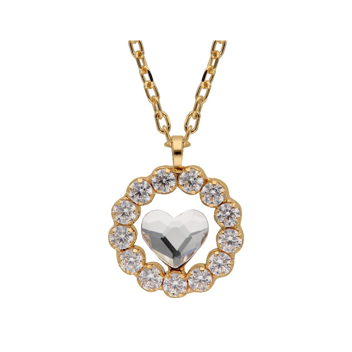 Colgante corazon plata y Liska Crystals - LSW4397CL-D