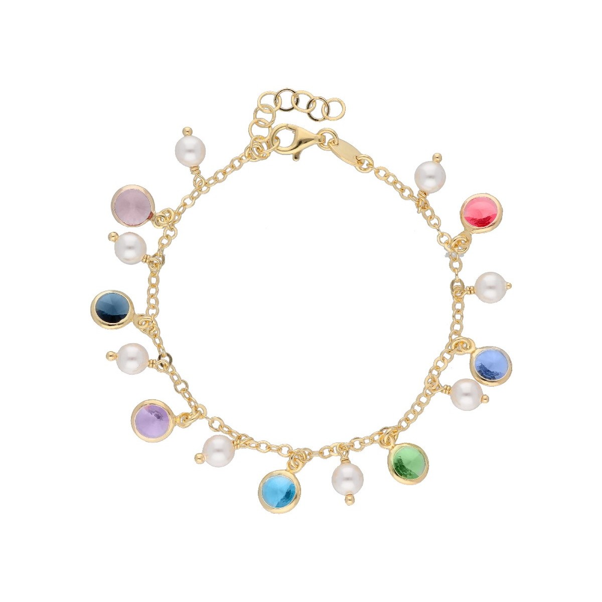Pulsera plata y perlas  Liska Crystals - LSW4395BR-D