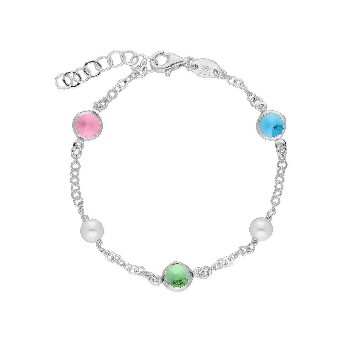 Pulsera plata y perlas  Liska Crystals - LSW4396BR