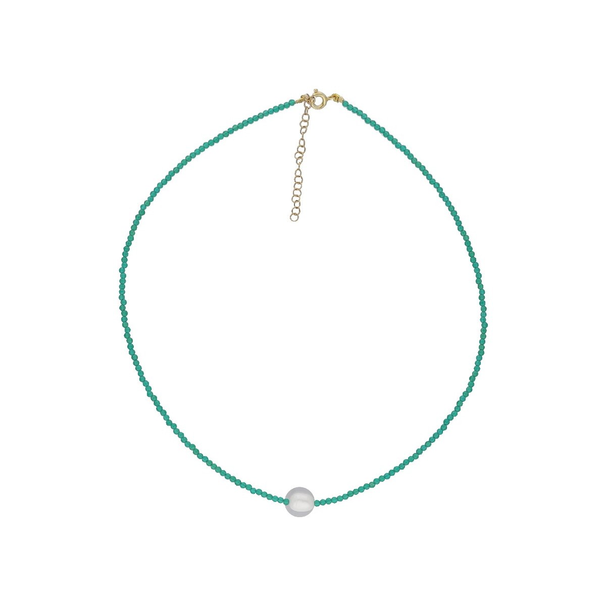 Collar plata, perla y piedras naturales - LAF6477CL-D