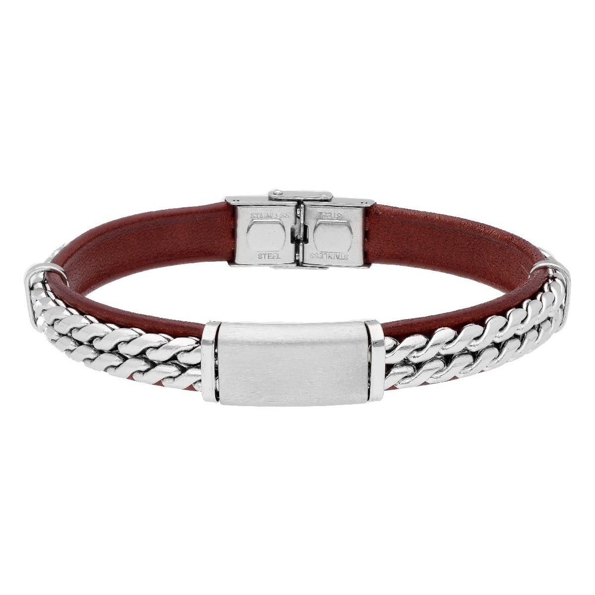 Pulsera piel y acero - RB224BR-M