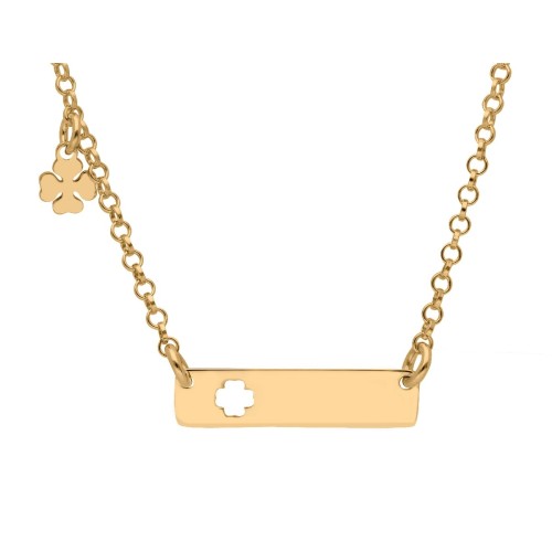 Colgante plata placa trébol - LAF6483CL-D