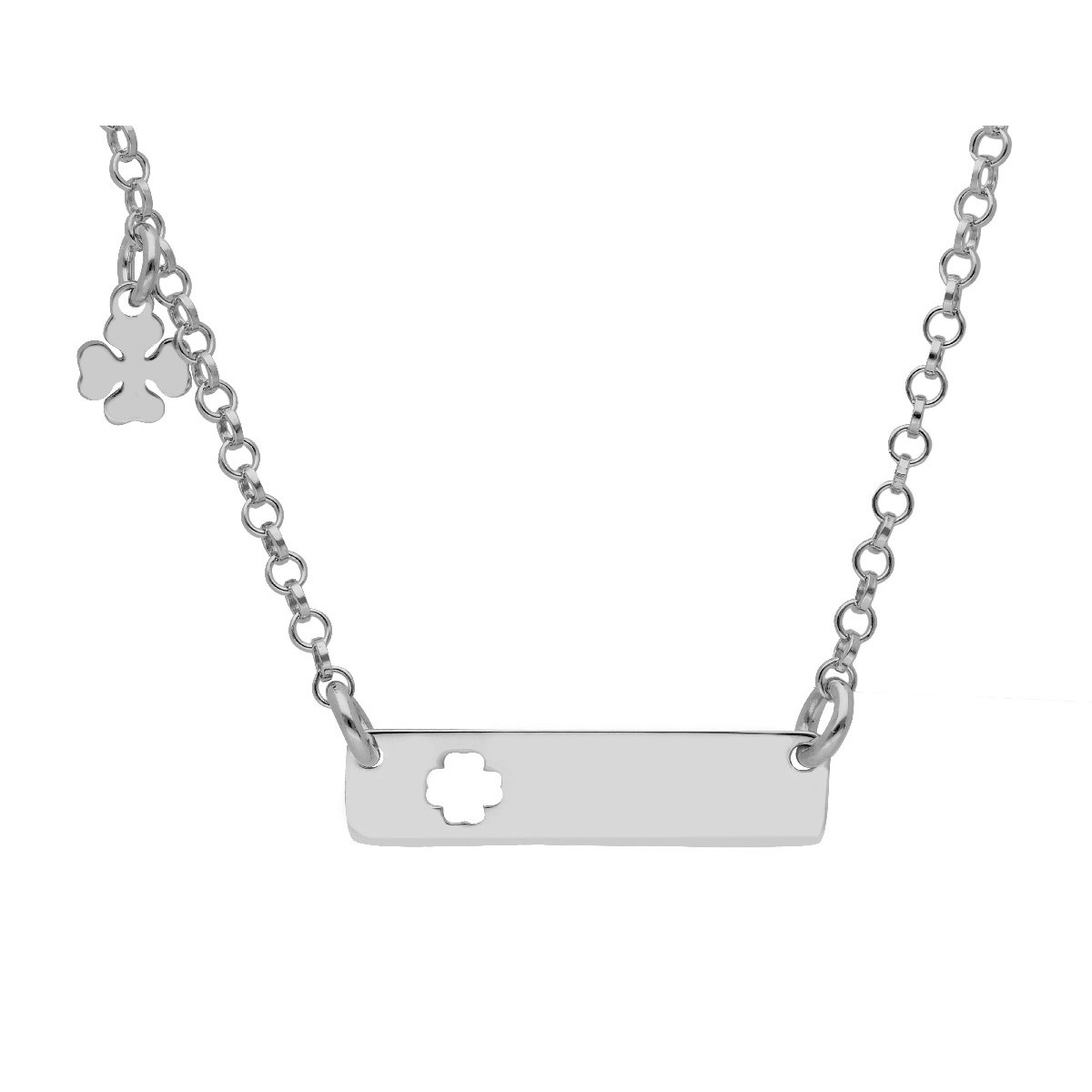 Colgante plata placa trébol - LAF6483CL