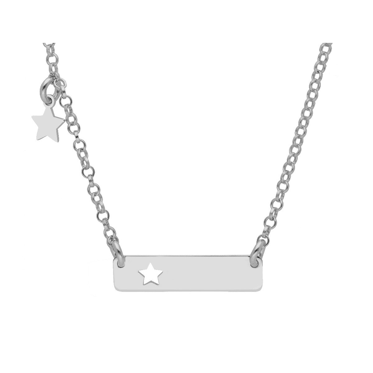 Colgante plata placa estrella - LAF6484CL