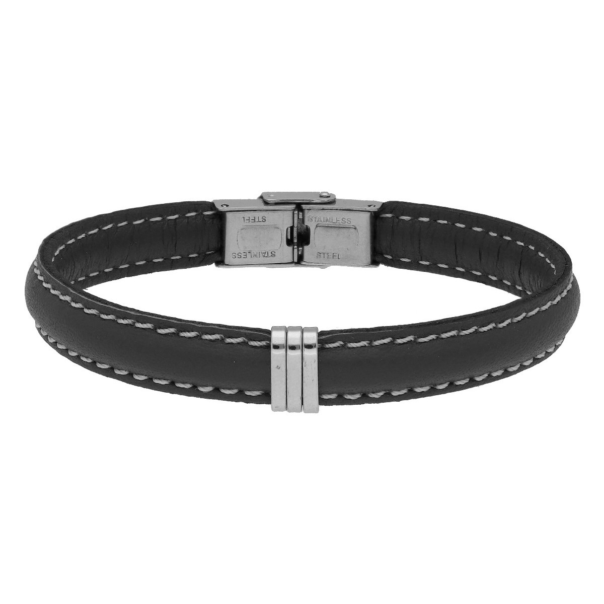 Pulsera piel y acero - 84BA1527-N