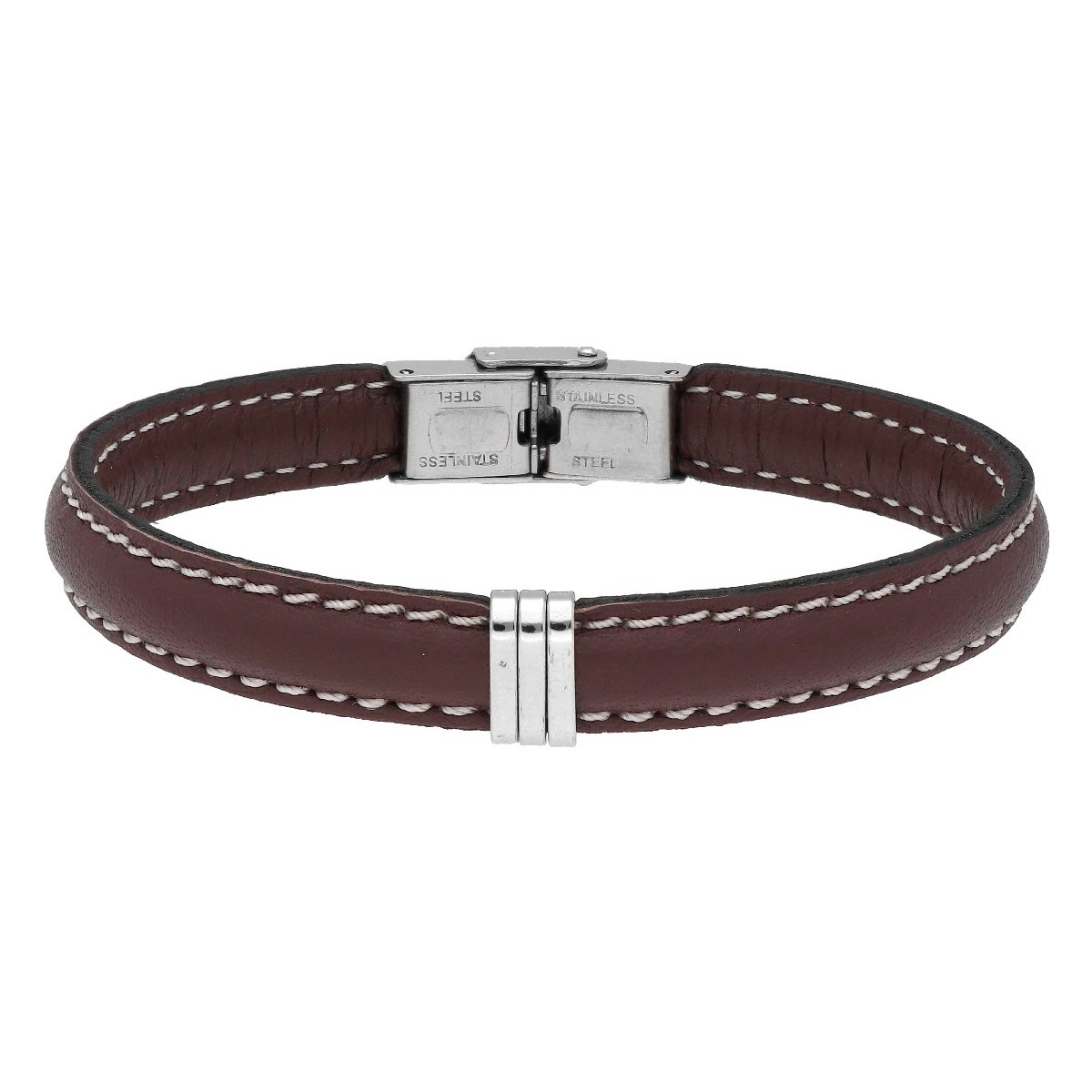 Pulsera piel y acero - 84BA1527-M