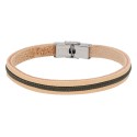 Pulsera acero, piel y cuerda náutika - NTK028BR-V