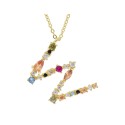 Colgante letra W de plata y circonitas - LET01CL-WD
