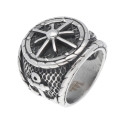Anillo rosa vientos acero - 845AN1078