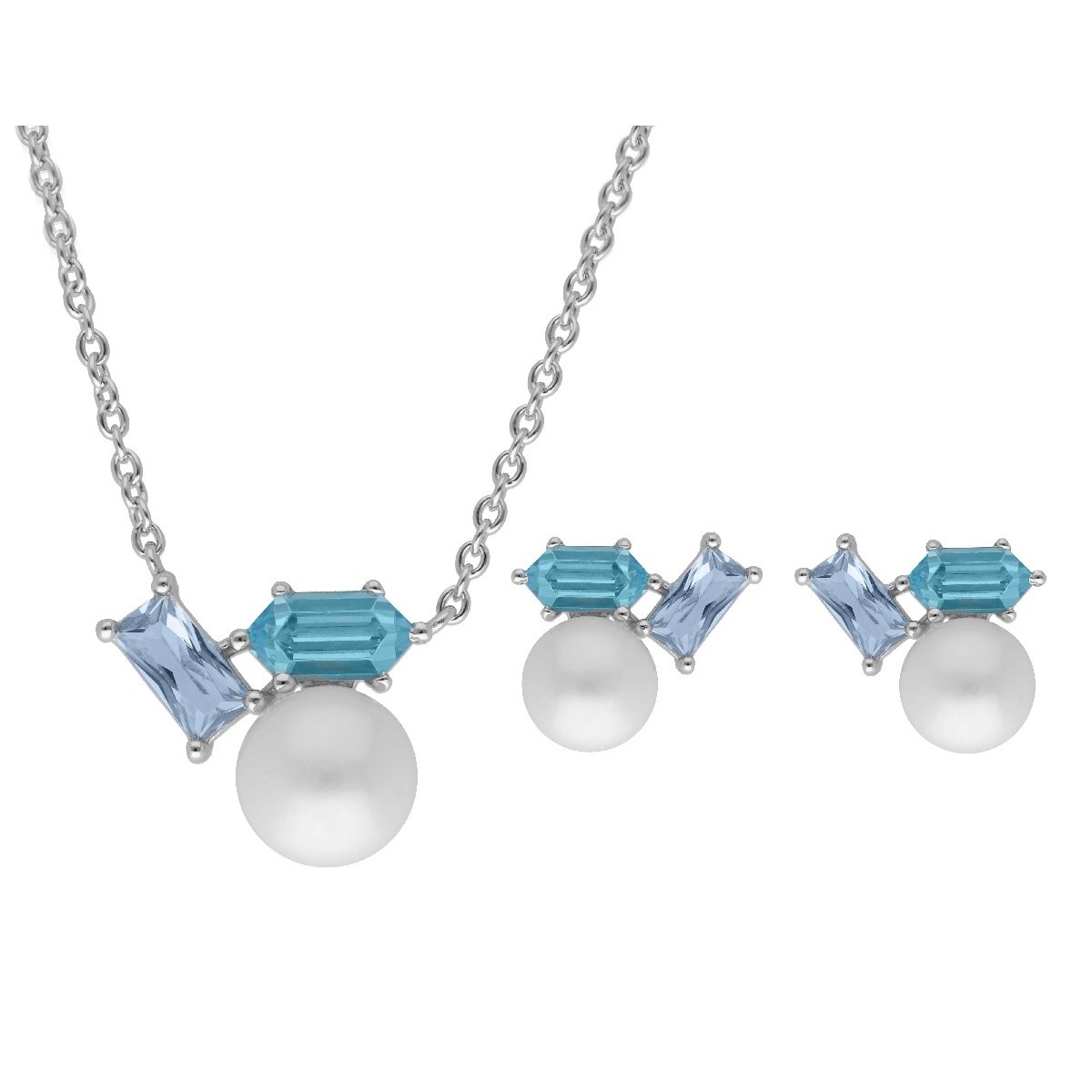 Conjunto plata y circonitas - LAD7308C