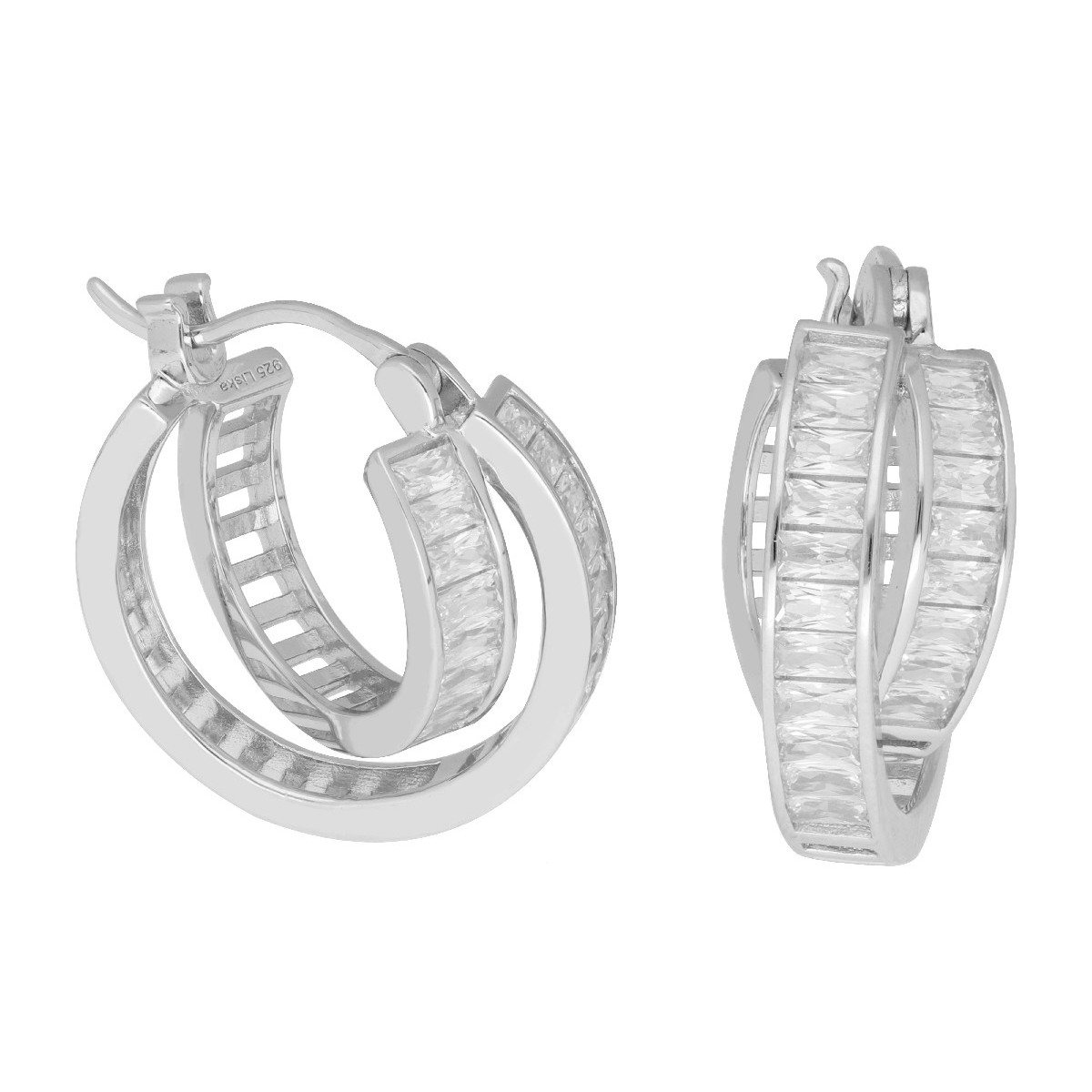 Pendientes plata y circonitas - LPZ085A