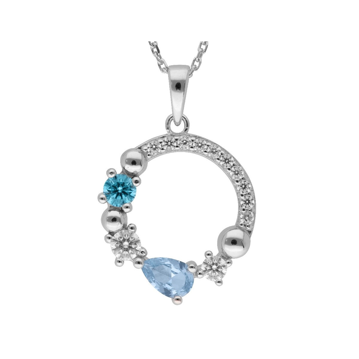 Colgante plata y circonitas - LAD7275CL-B