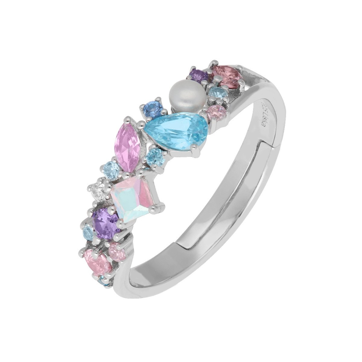 Anillo plata y circonitas - LAD7295AN