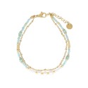 Pulsera acero y amazolite - SHA205BR