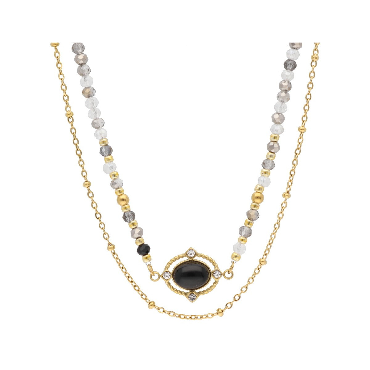 Collar acero y piedras naturales - SHA214CL