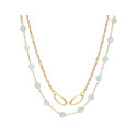 Collar acero y amazolite - SHA206CL