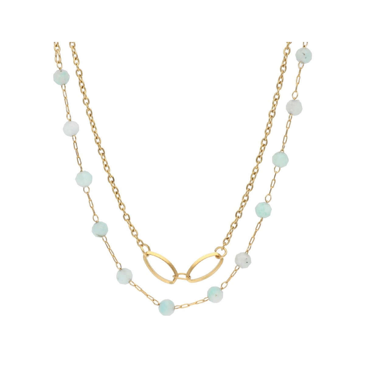 Collar acero y amazolite - SHA206CL