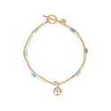 Pulsera acero, blue apatite y amazonite - SHA212BR