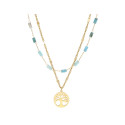 Collar acero, blue apatite y amazonite - SHA212CL