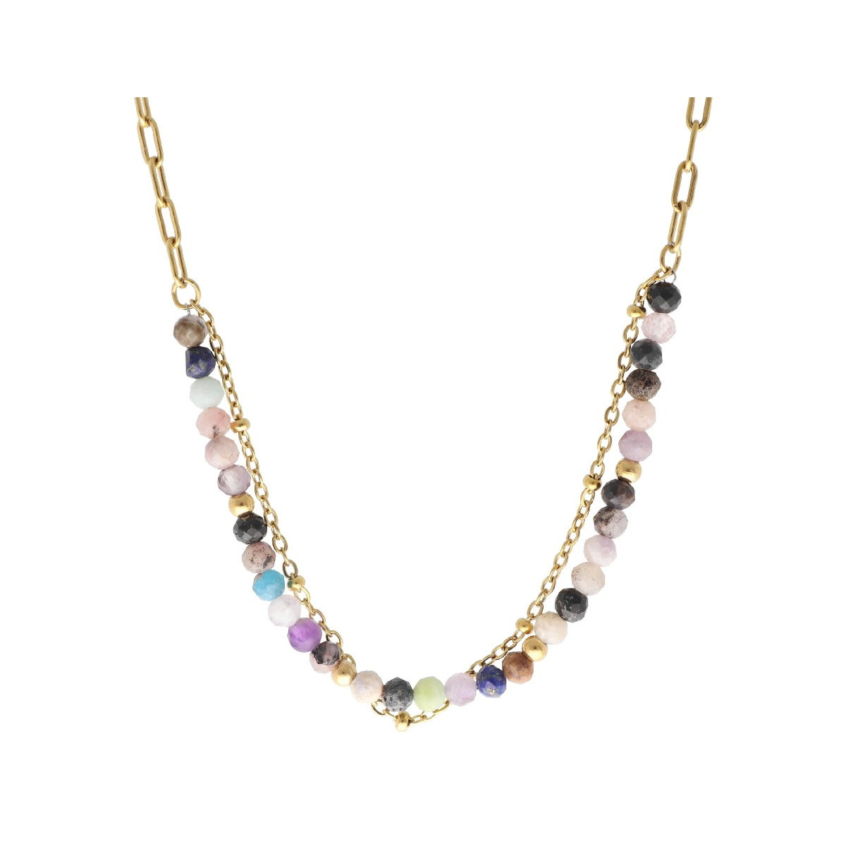 Collar acero y turmaline - SHA209CL