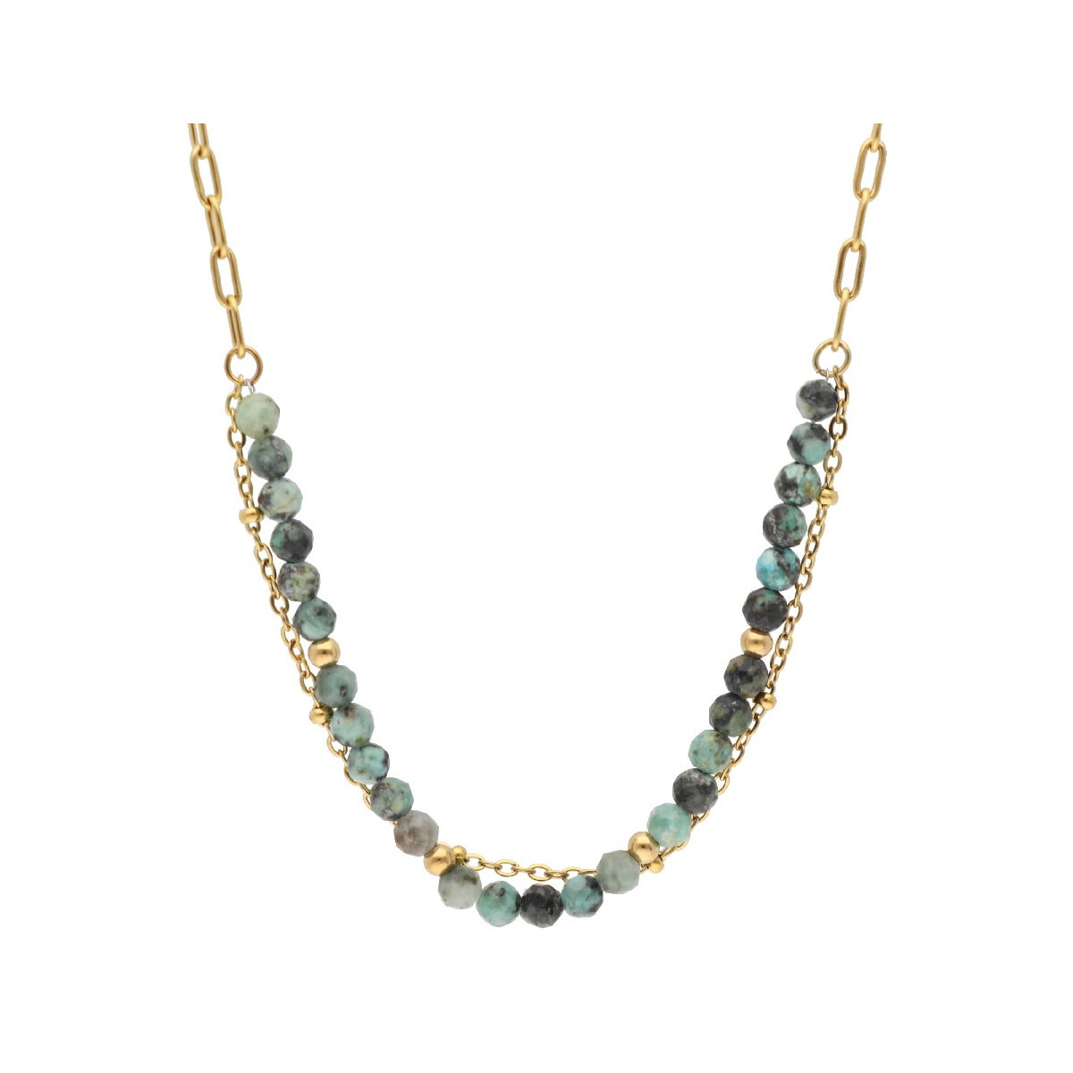 Collar acero y african turmaline - SHA207CL