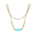 Collar acero y amazonite - SHA210CL