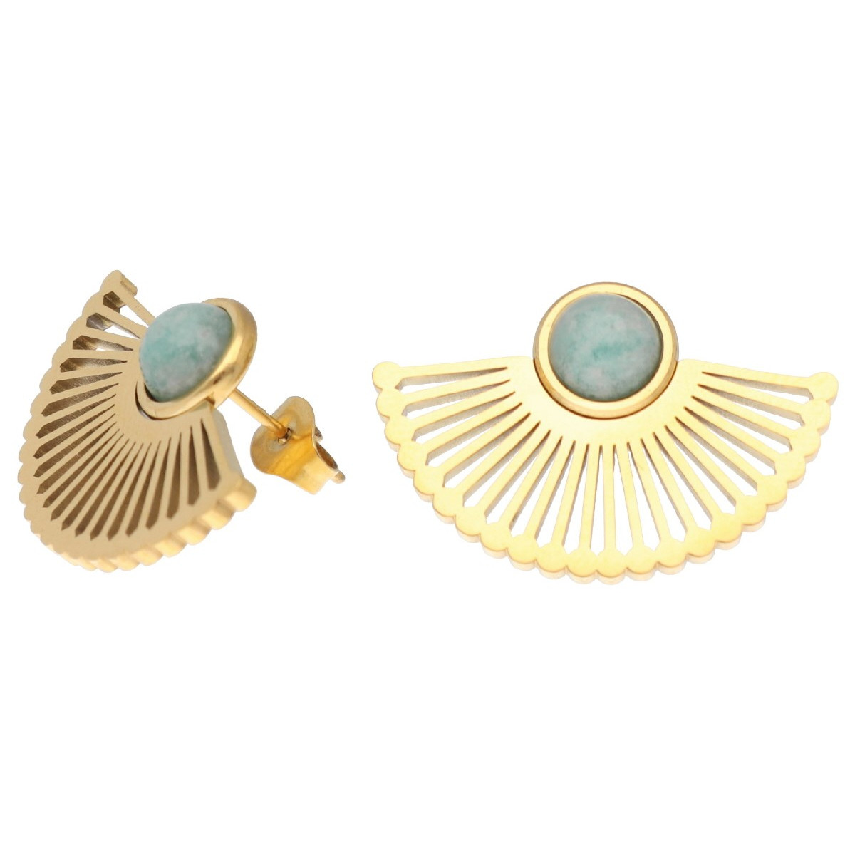 Pendientes acero y amazonire - SHA206A