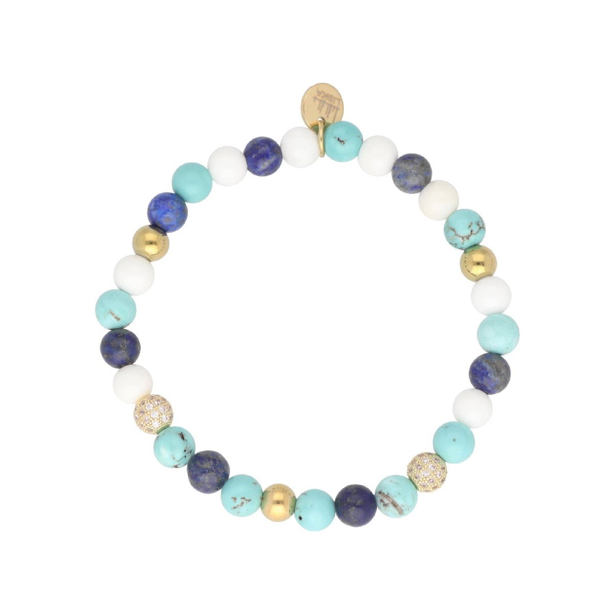 Pulsera acero y piedras naturales - SHA009-D
