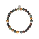 Pulsera acero, indian agate y tiger eye - BALI068BR