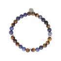 Pulsera acero, sodolite y tiger eye - BALI069BR