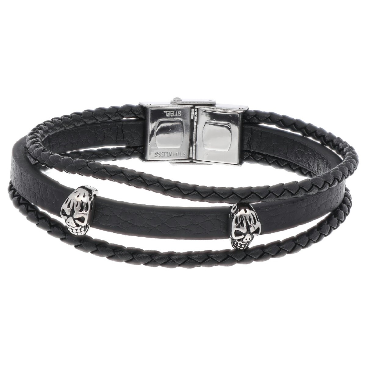 Pulsera acero y piel - RB247BR
