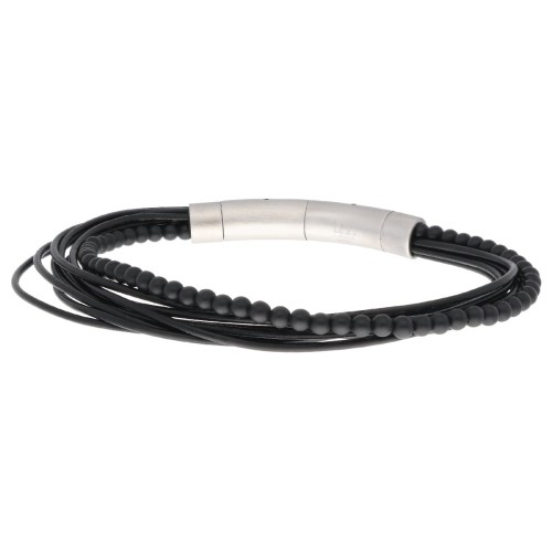 Pulsera piel y acero - 87BR003-N